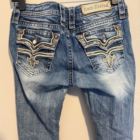 Rock Revival Posey Easy Boot Stretch Jean Y2K Sequins Embroidered Size 28 - Picture 16 of 16
